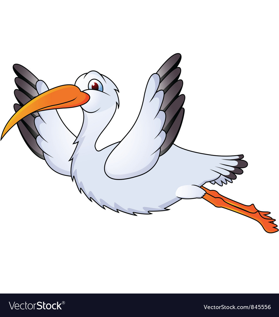 Stork in flight Royalty Free Vector Image - VectorStock