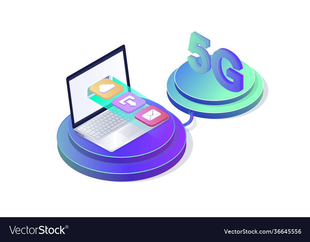 Super fast data transfer 5g network vector image Super fast data transfer 5g network