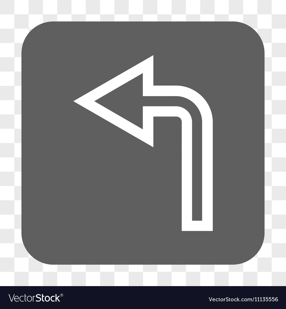 Turn left rounded square button