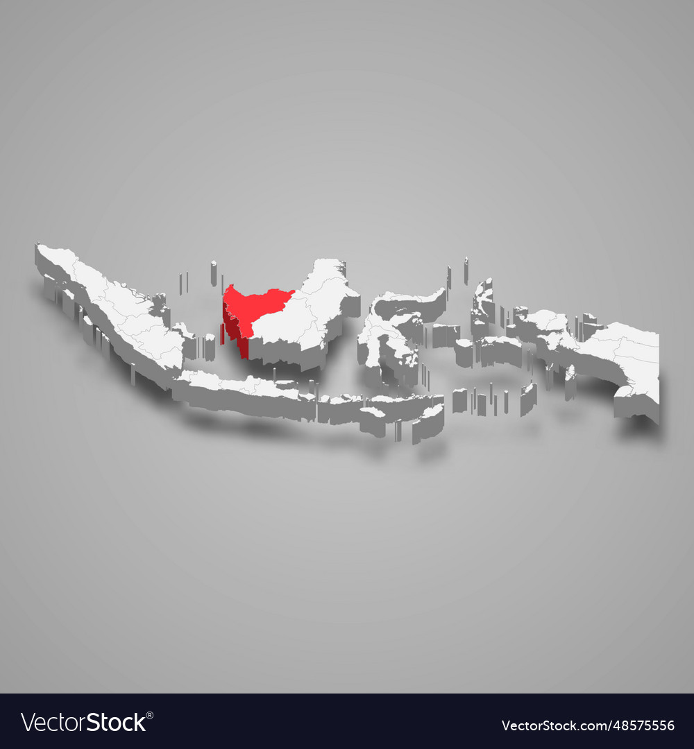 West kalimantan province location indonesia 3d map