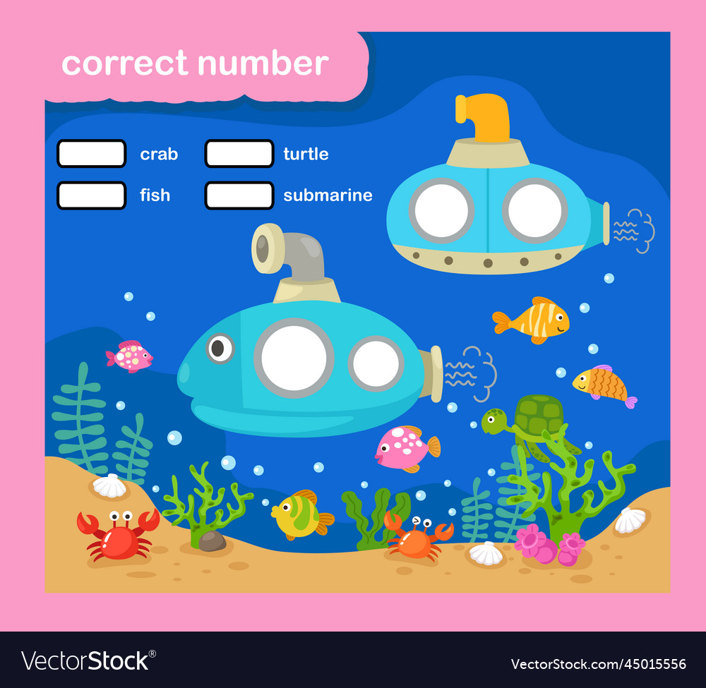 Write the correct numbers vector image Write the correct numbers