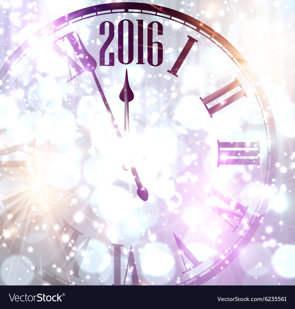2016 New Year Clock Background