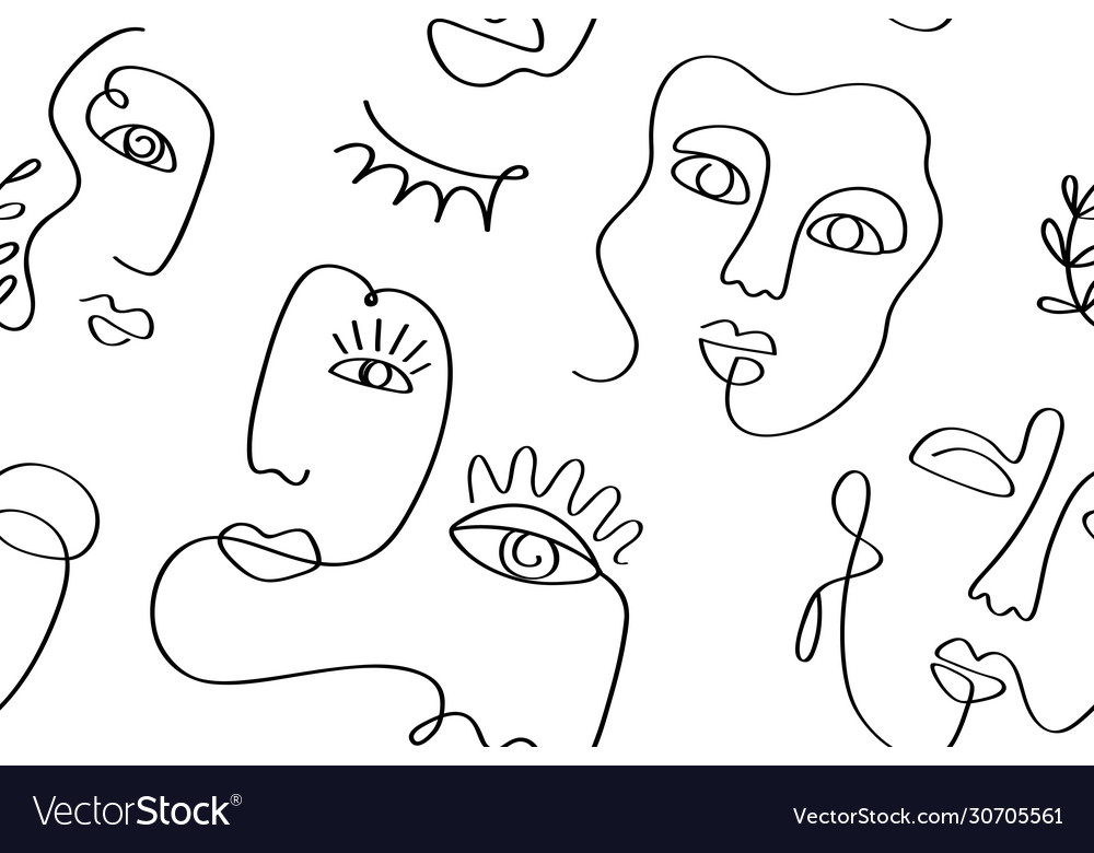 Abstract Line Faces Pattern