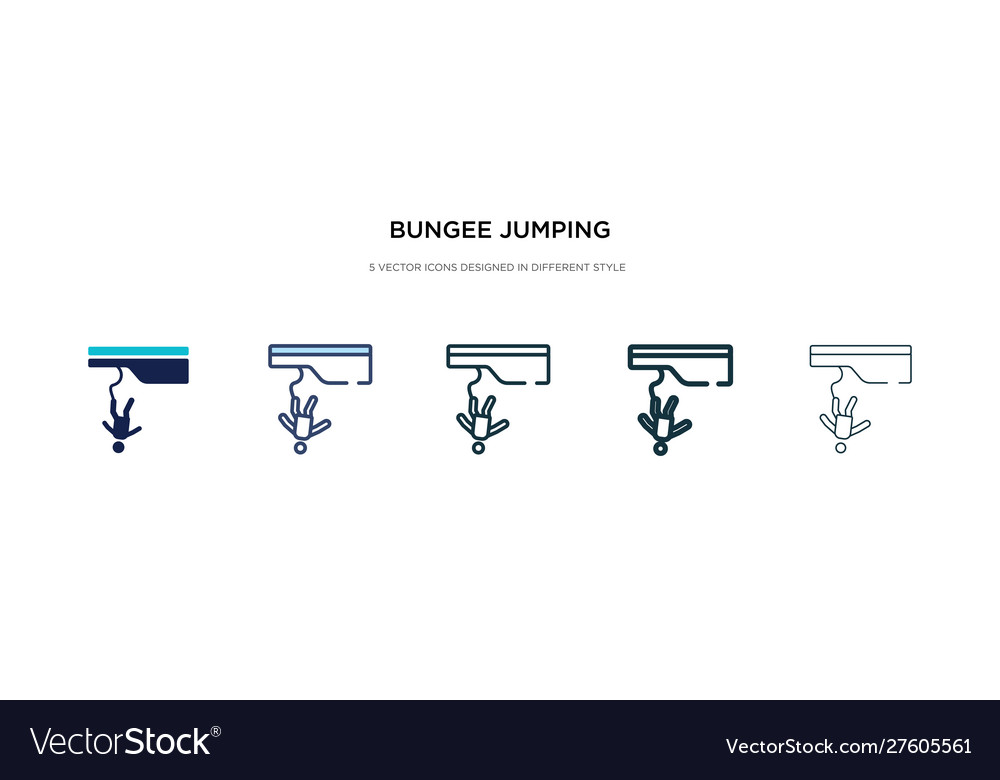 Bungee jumping icon in different style two