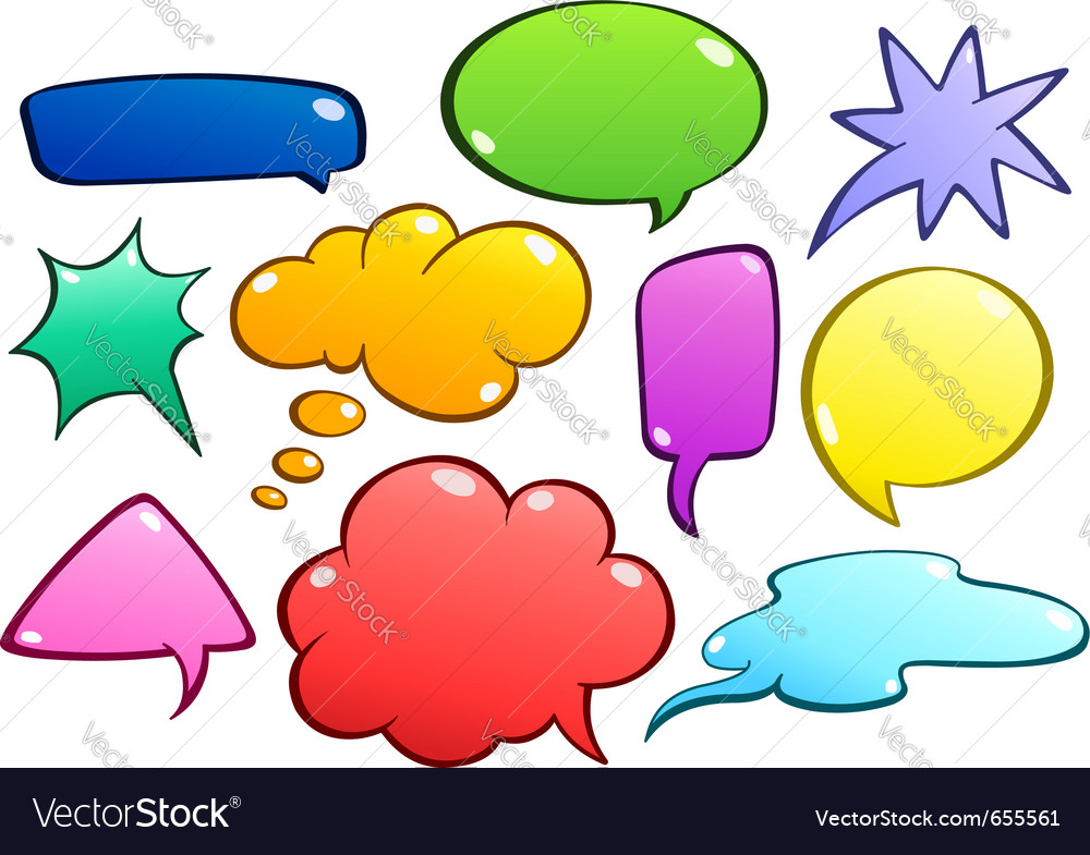 Colorful speech bubbles set Royalty Free Vector Image