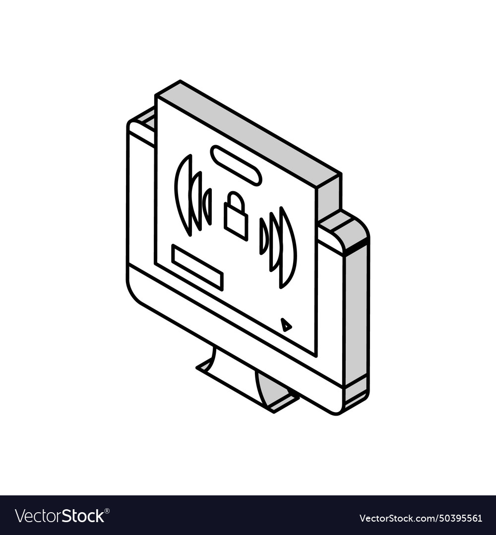 Computer password hacking isometric icon