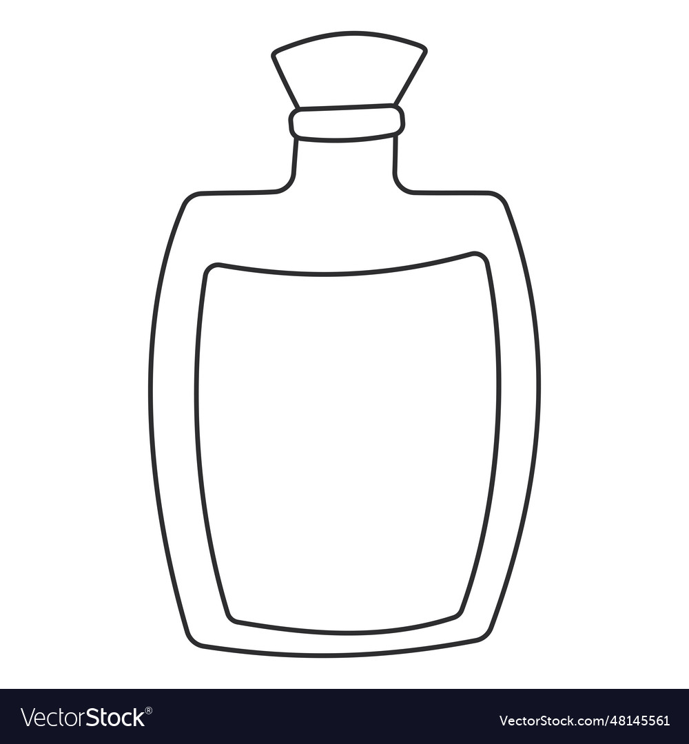 Flask potion perfume jar line icon element vector image Flask potion perfume jar line icon element