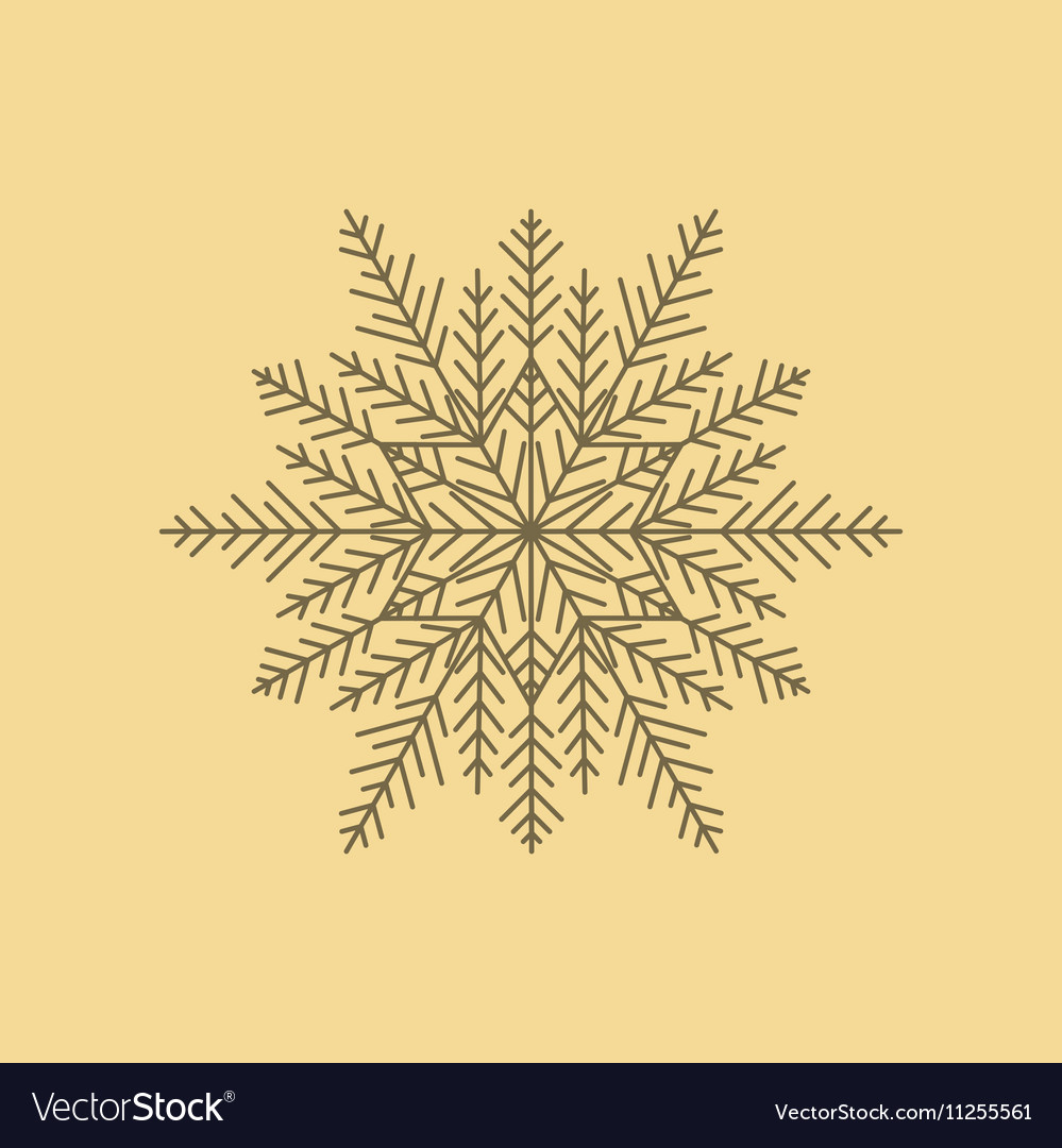 Flat on background of snowflake