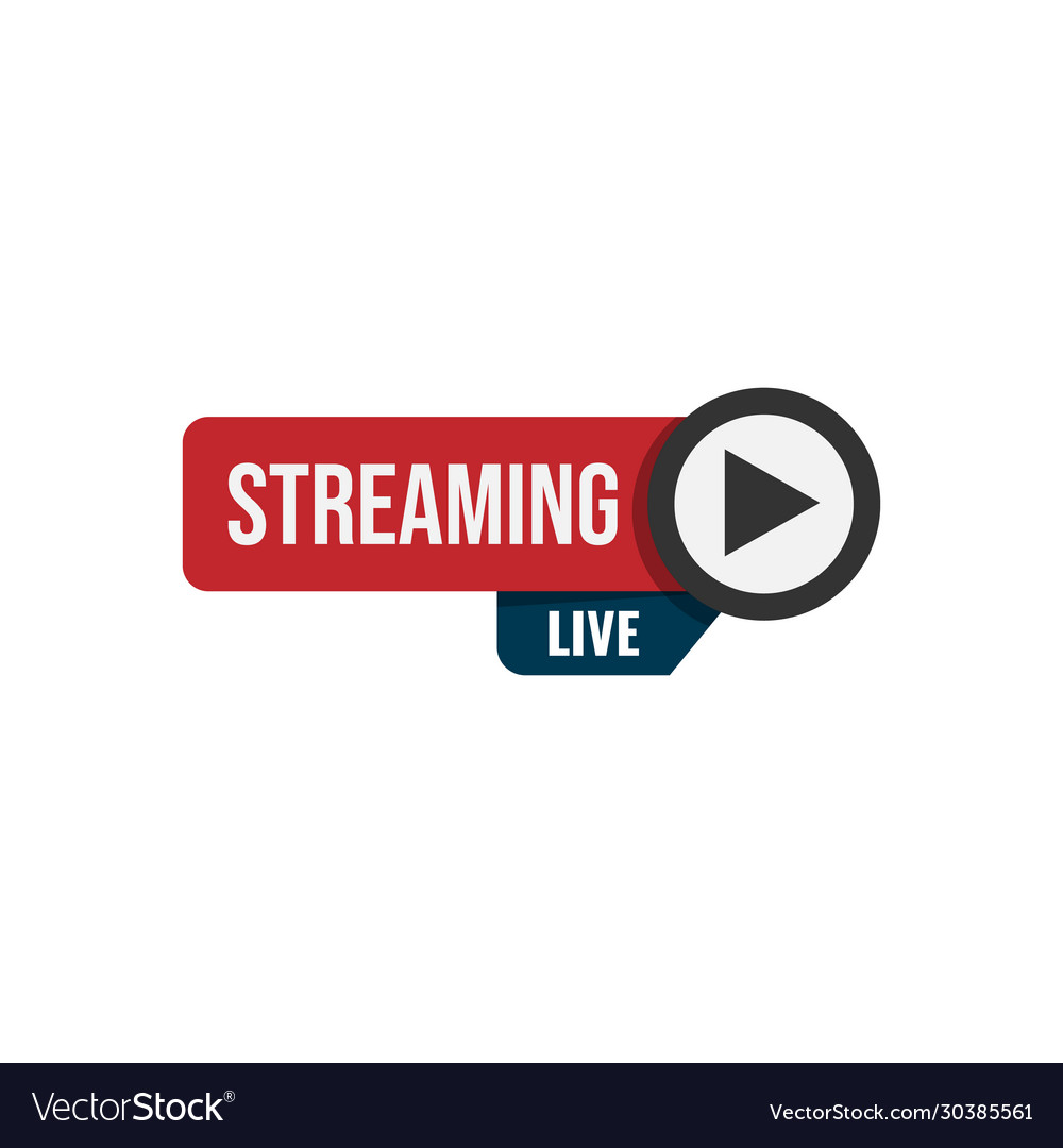 Live Streaming Label Design Royalty Free Vector Image