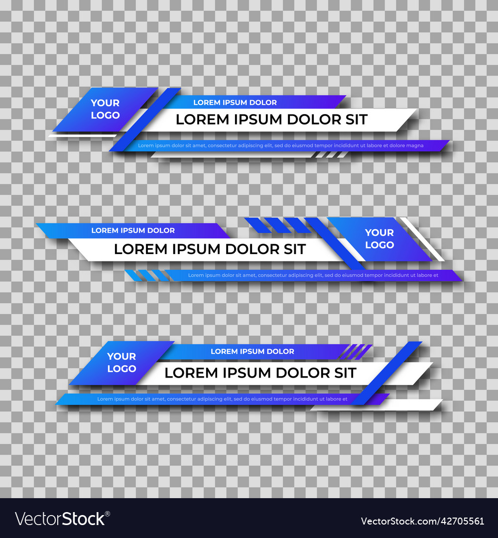 Modern geometric lower third banner template Vector Image