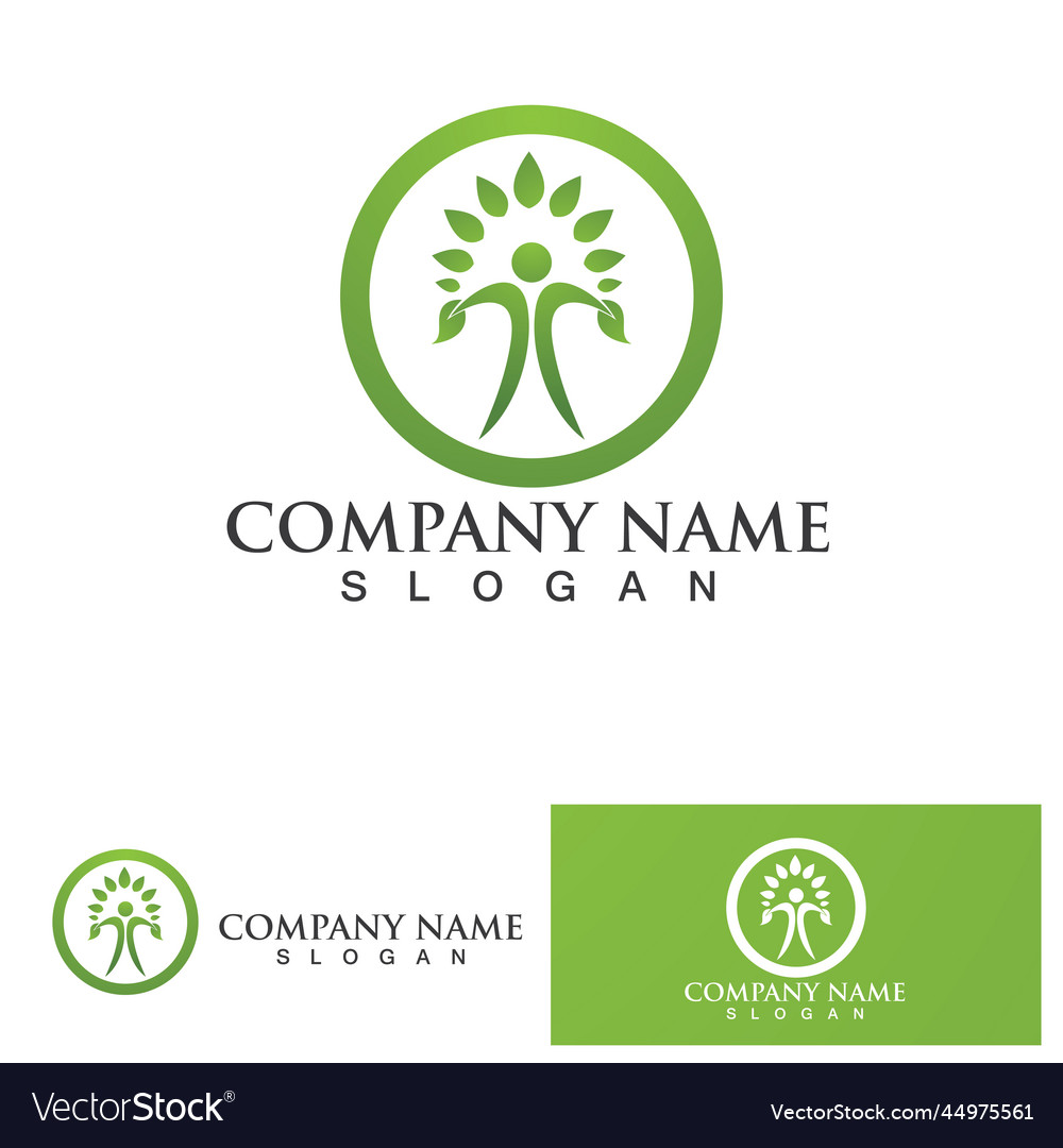 People tree logo template design Royalty Free Vector Image