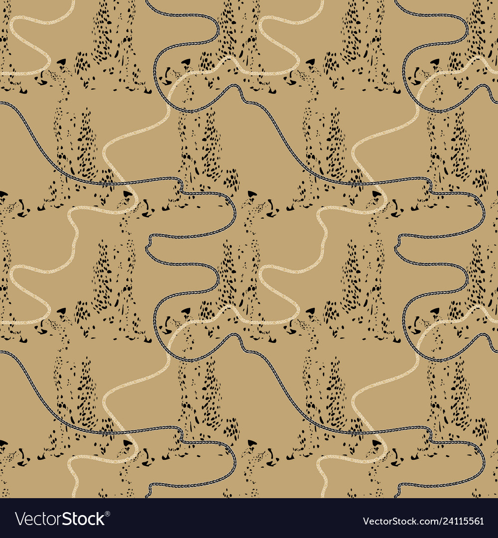 Seamless pattern with ropes and chains complex vector image Seamless pattern with ropes and chains complex