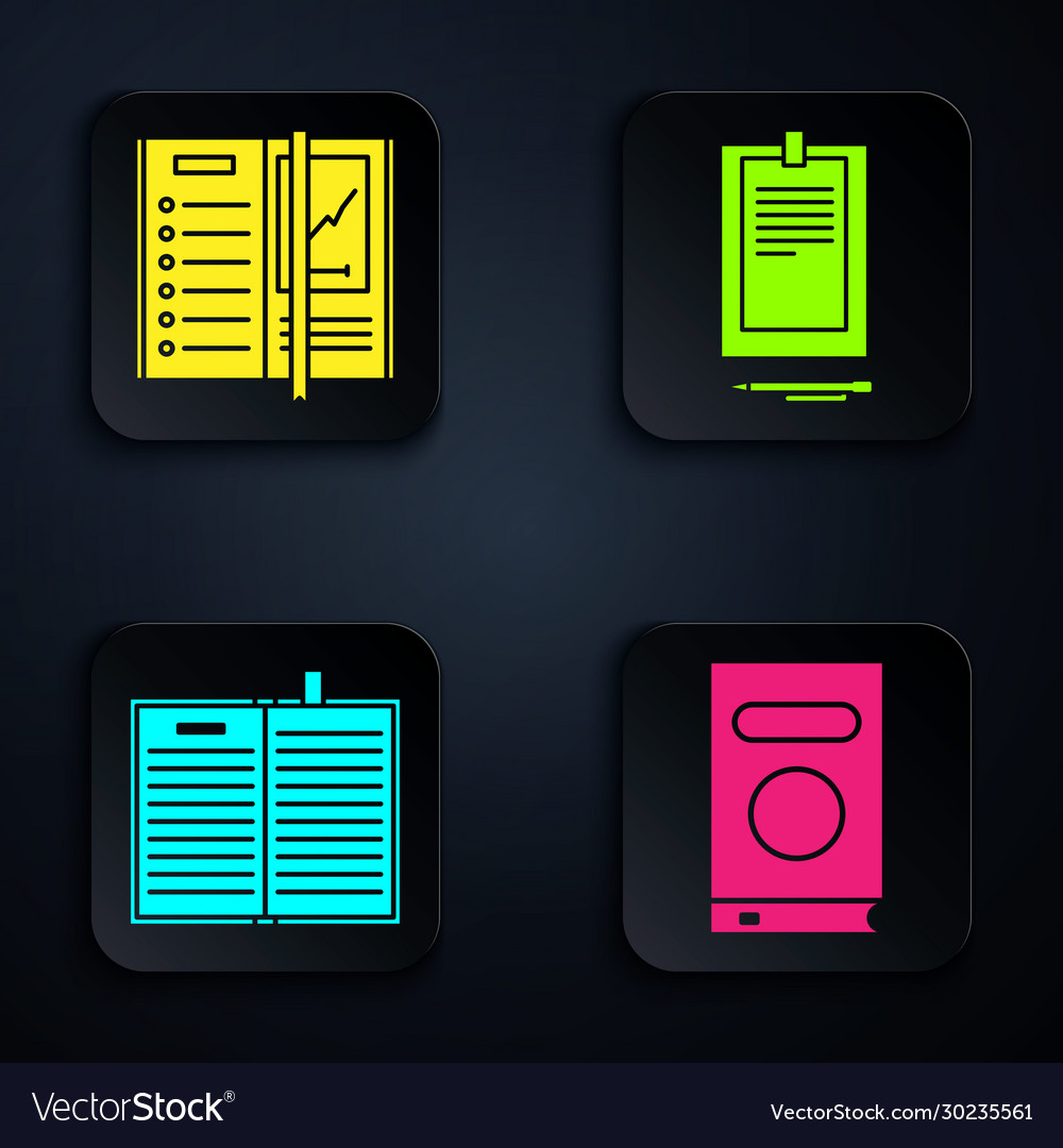 Set book notebook open science vector image Set book notebook open science