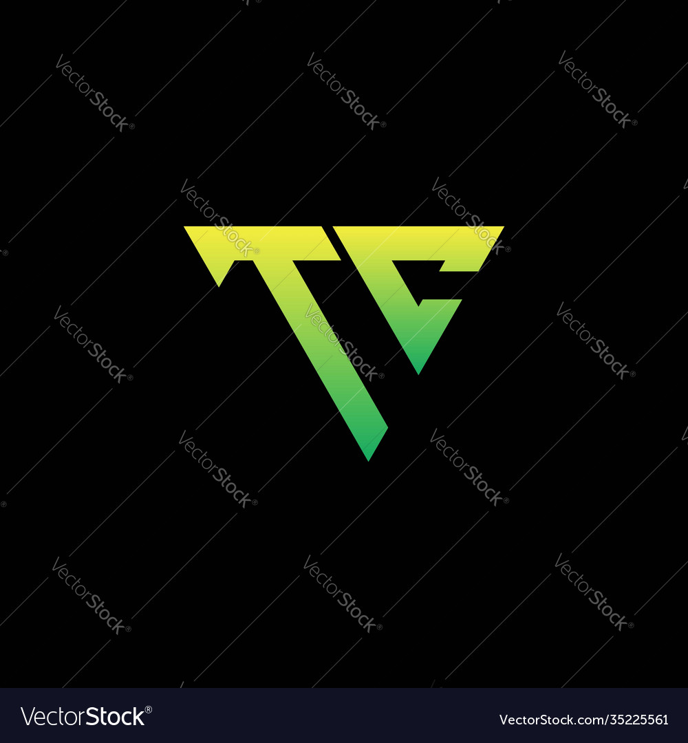 T c initial triangle logo monogram vector image T c initial triangle logo monogram