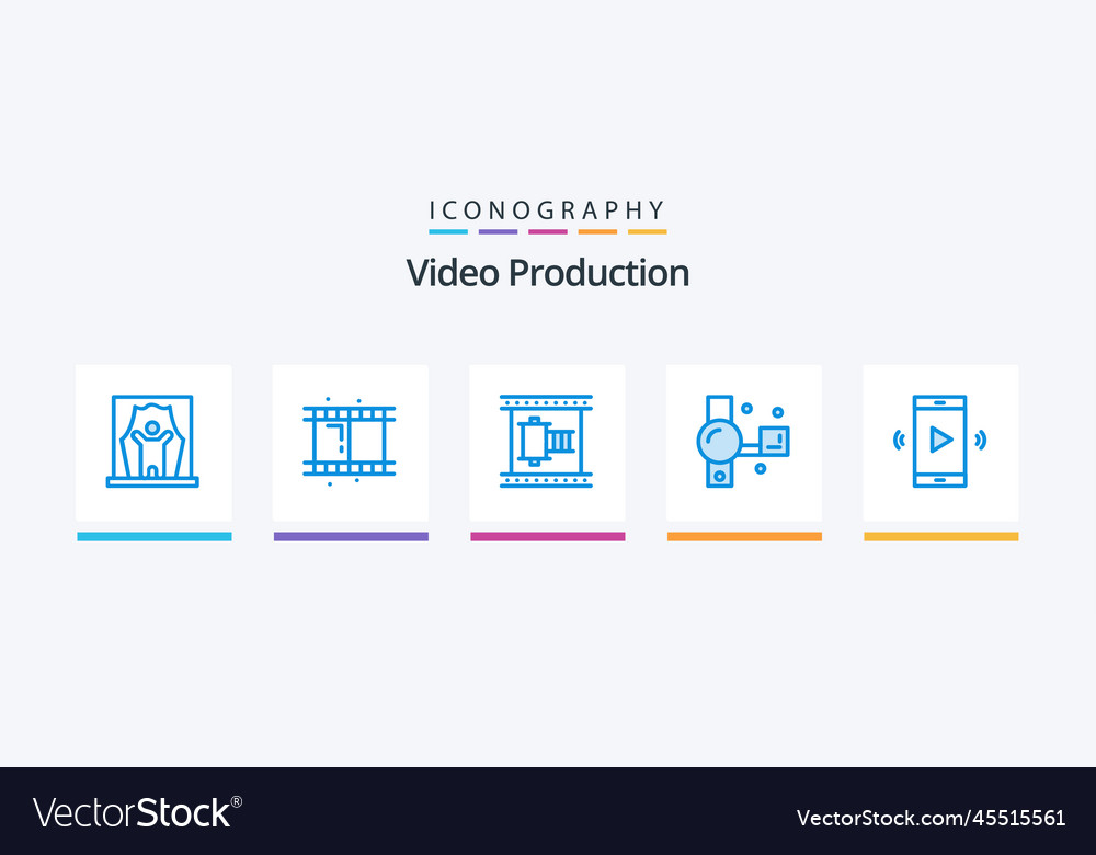 Videoproduktion blau 5 Icon Pack inklusive