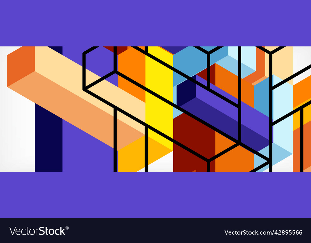 Abstract background 3d cubes cubic elements vector image Abstract background 3d cubes cubic elements