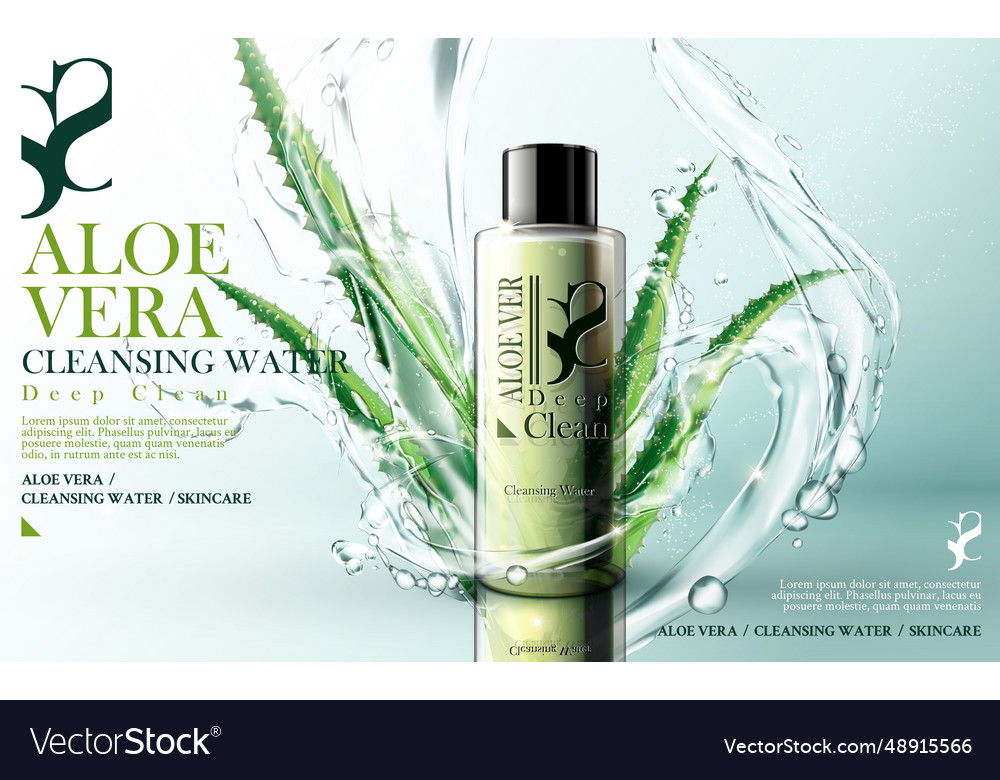 Aloe vera cleansing water Royalty Free Vector Image