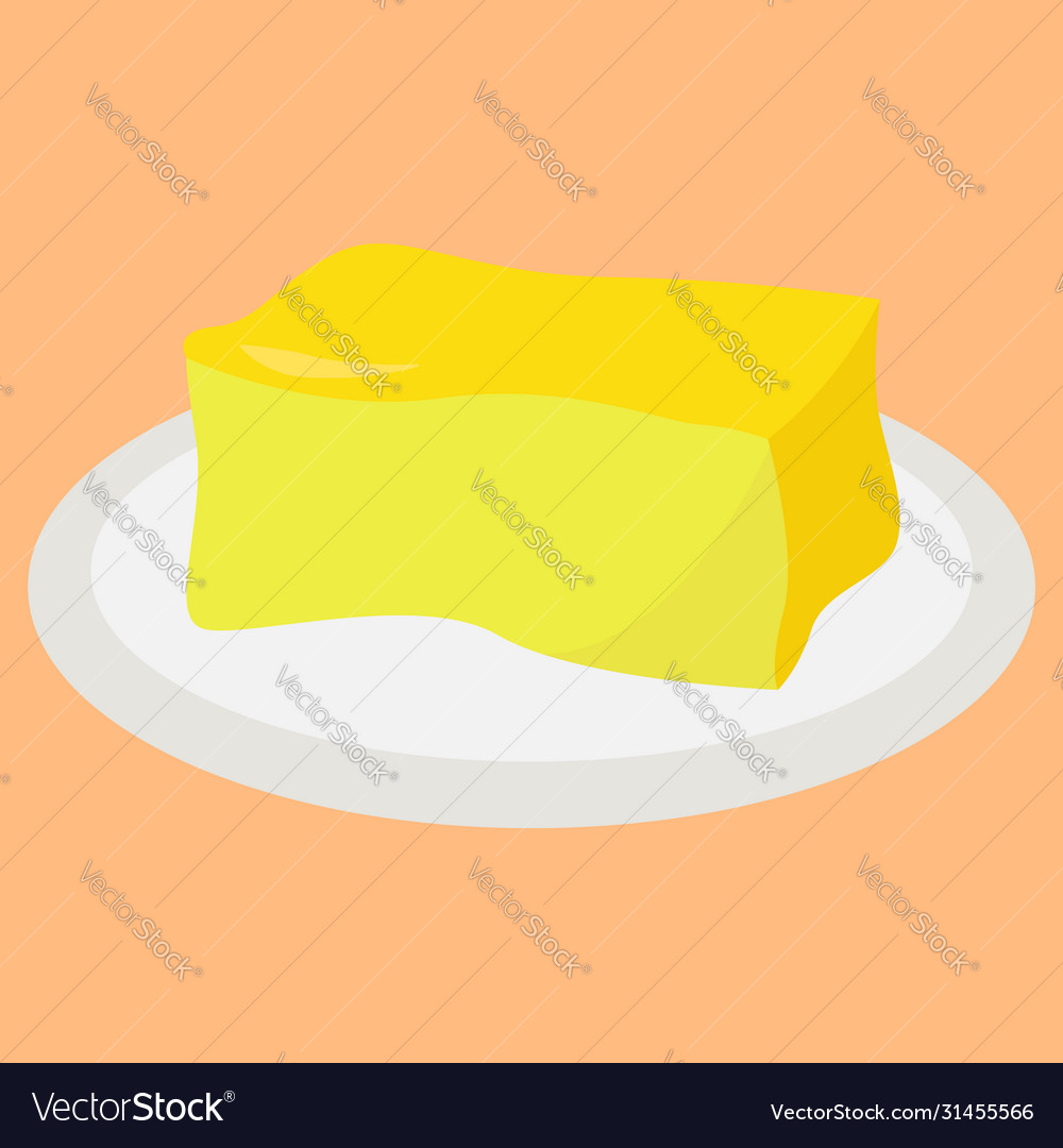 Butter on plate white background
