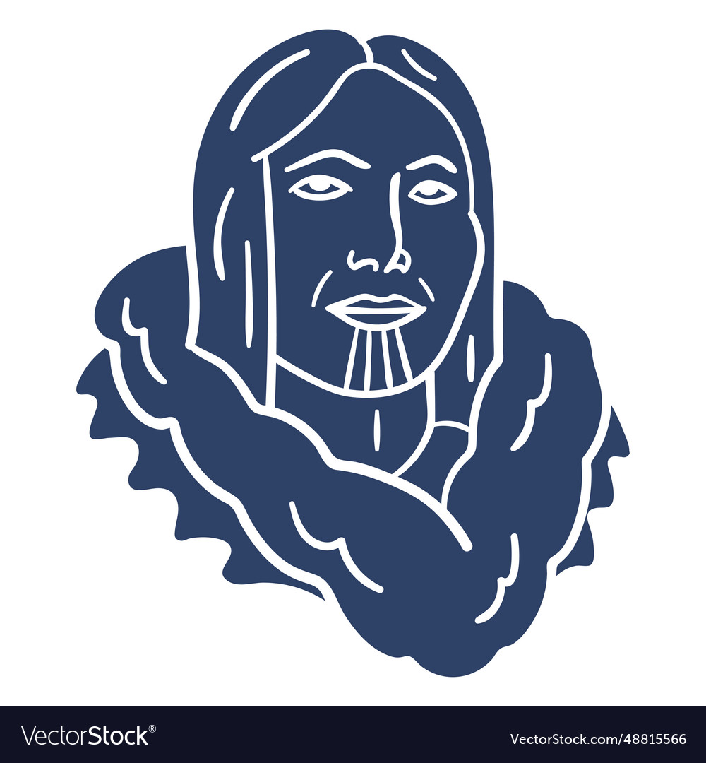 Eskimo person face blue