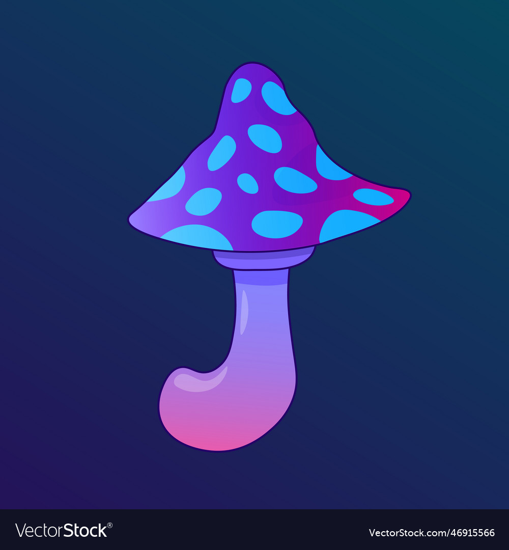 Fantasy magic mushroom poisonous fungus Royalty Free Vector