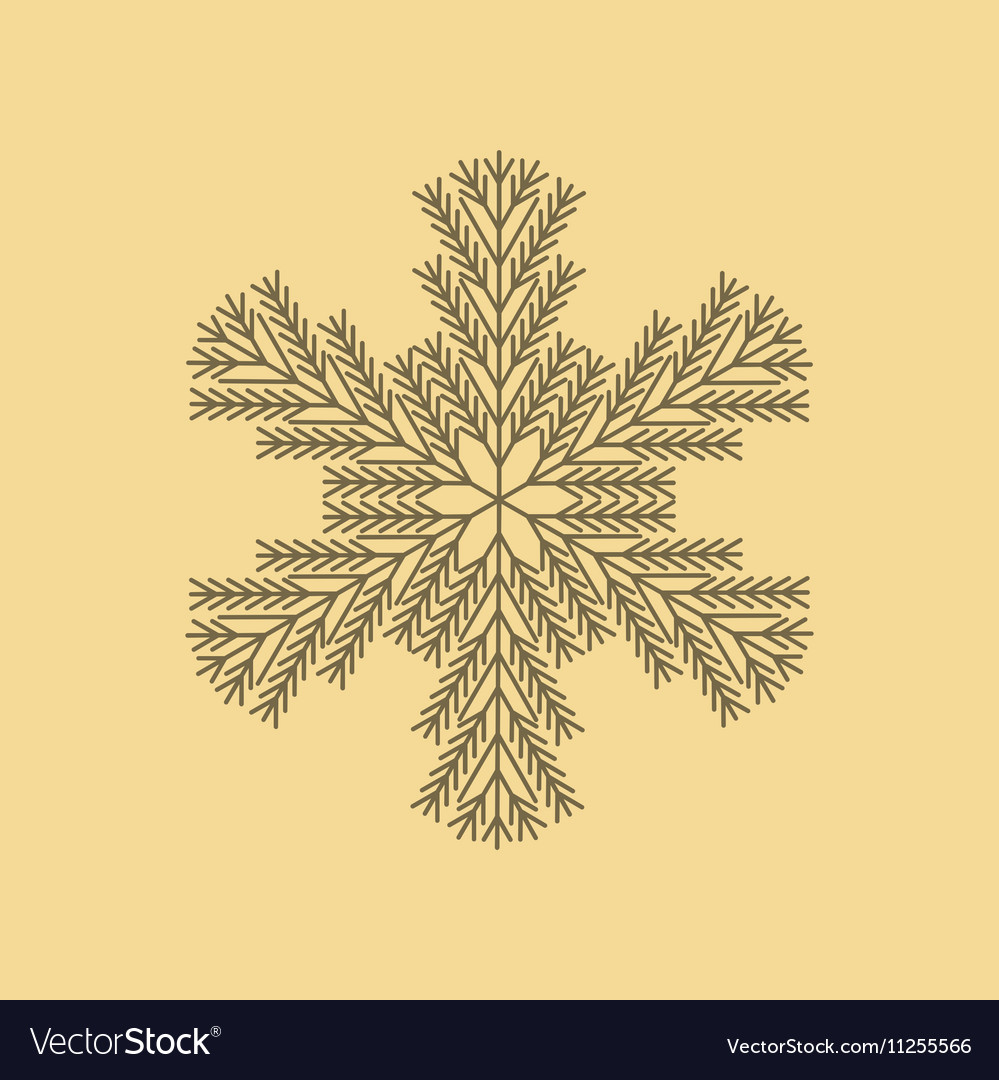 Flat on background of snowflake