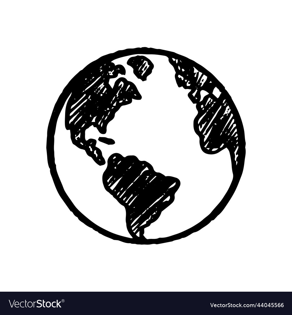 Globe in hand-drawn style Royalty Free Vector Image