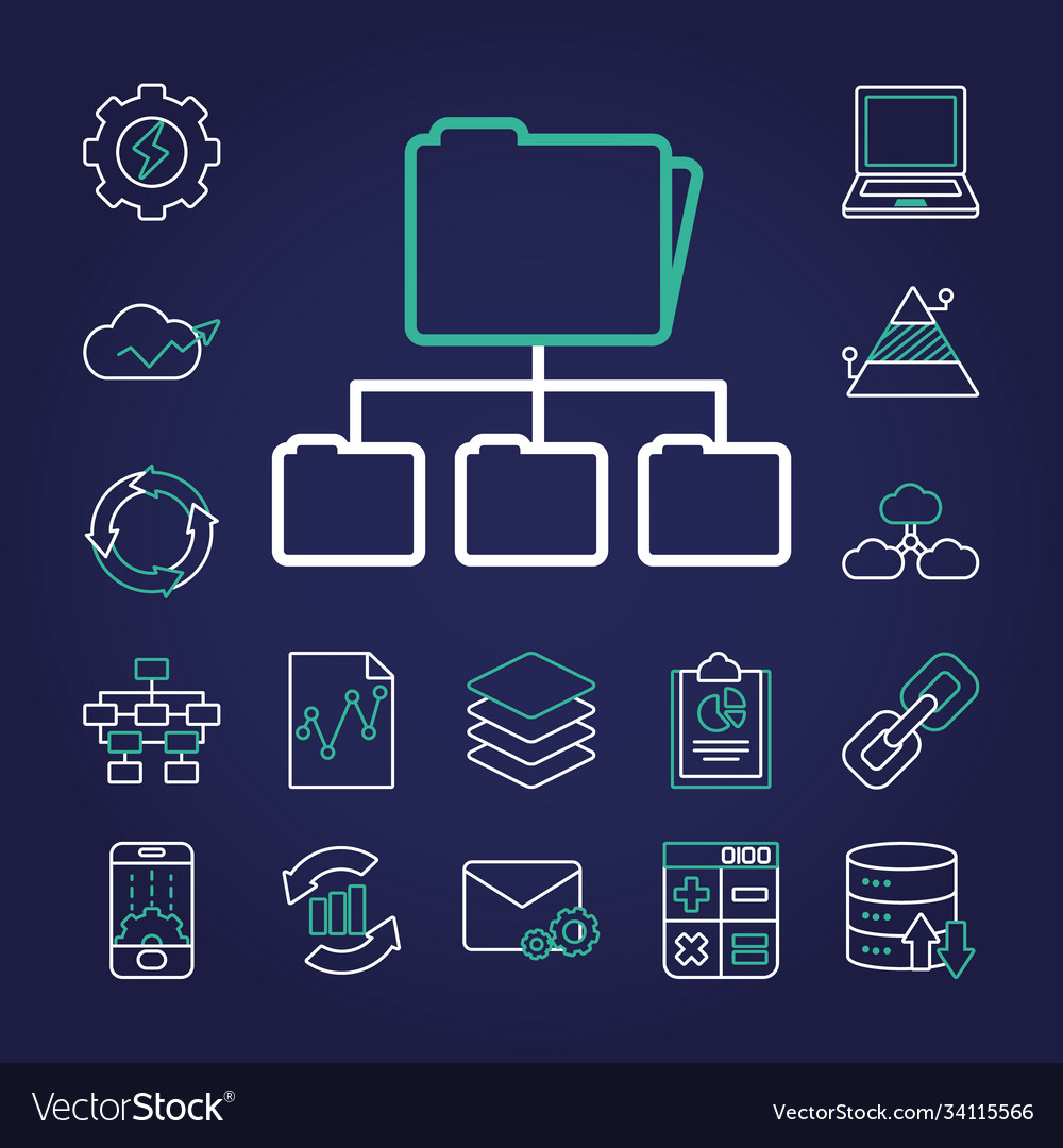 Icon set data analysis and layers line style