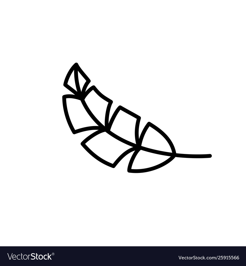 Leaf line icon in flat style for app ui websites vector image Leaf line icon in flat style for app ui websites