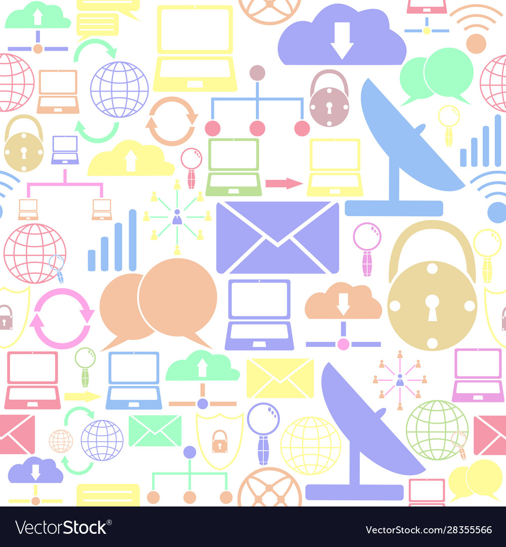 Network seamless pattern background icon