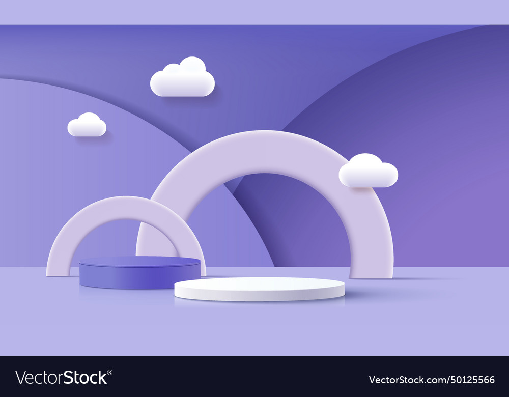 Realistic cylinder pedestal or stand podium