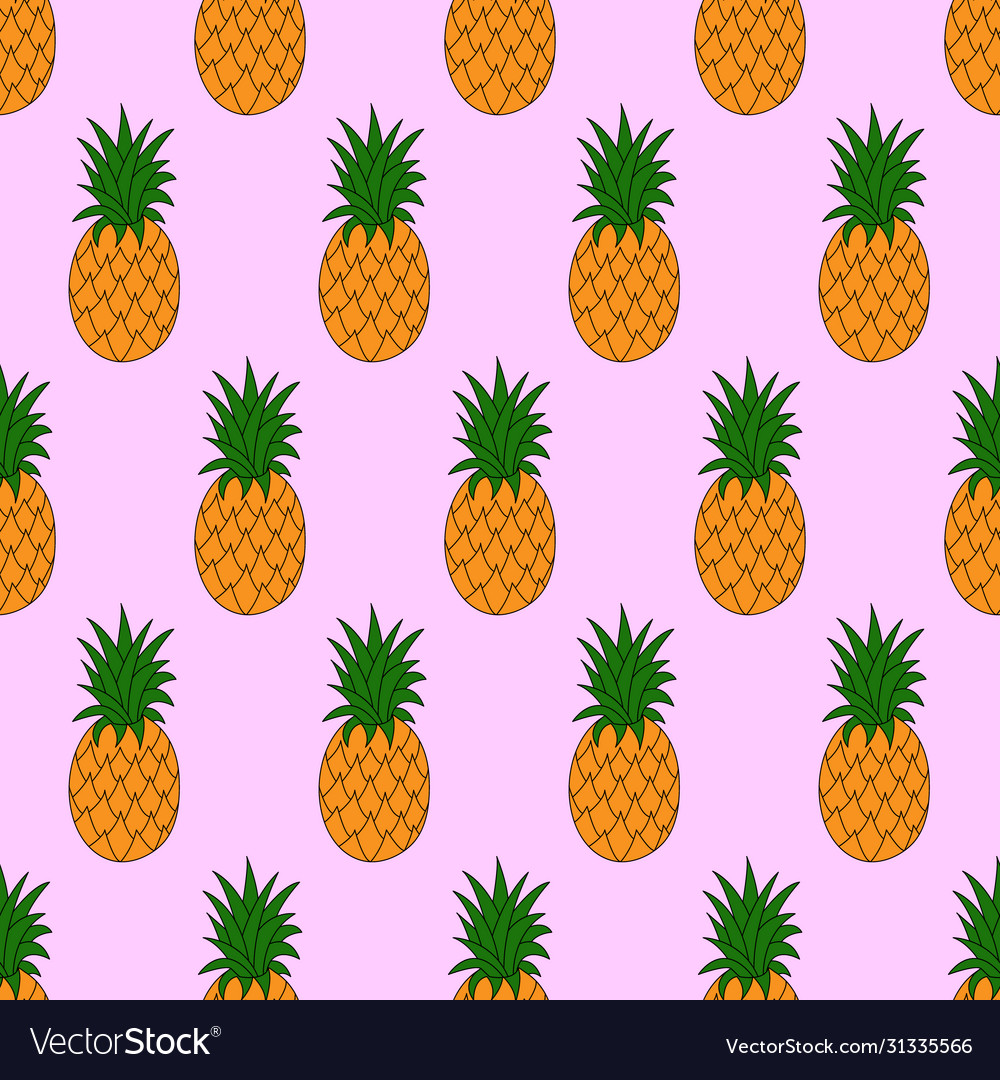 Seamless pattern with pineapples vector image Seamless pattern with pineapples