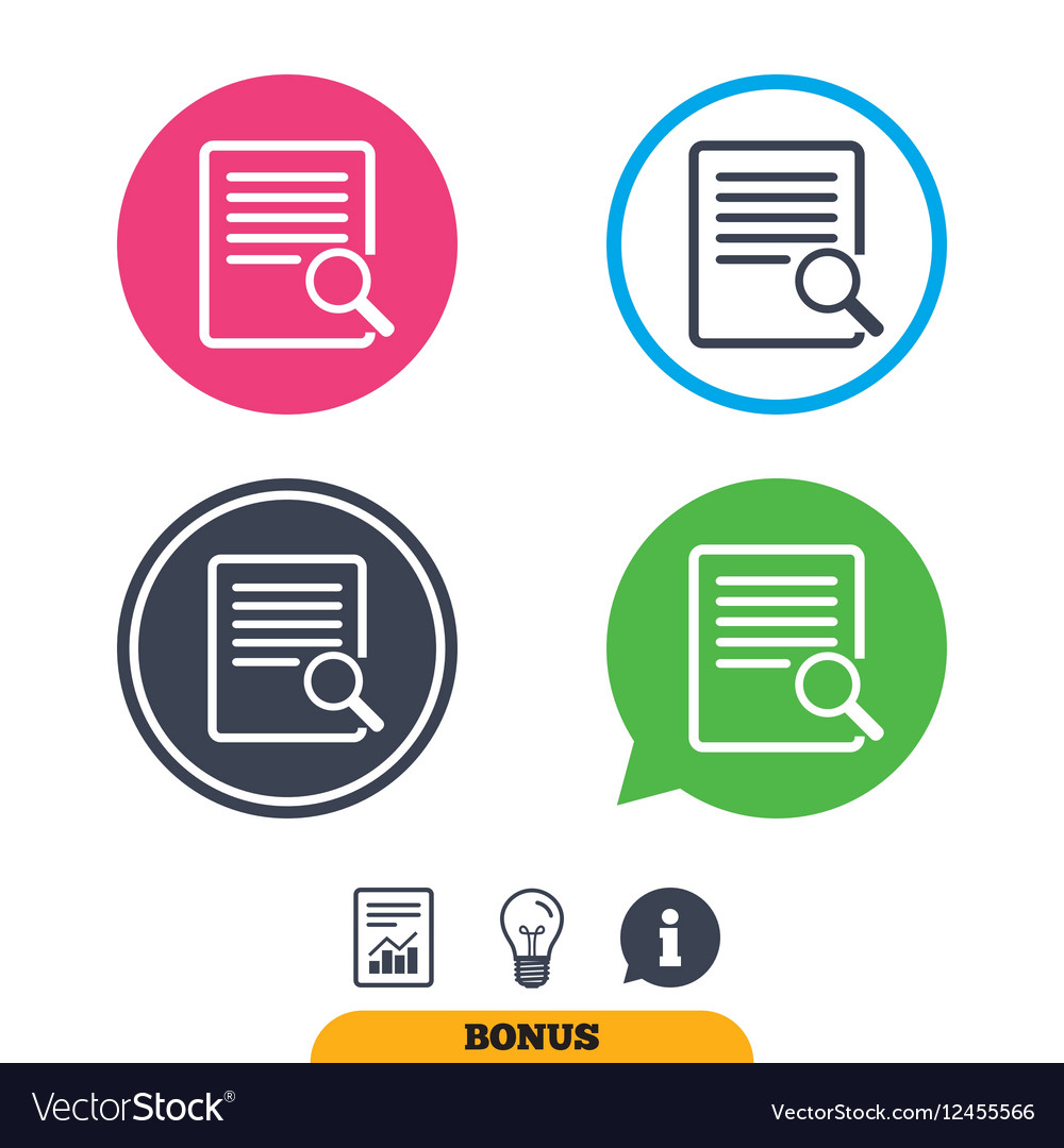 Search in file sign icon find document