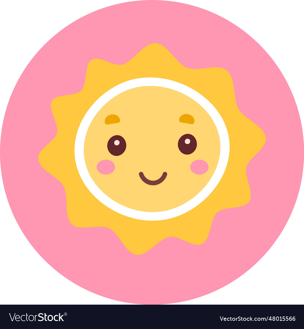 Sun round badge