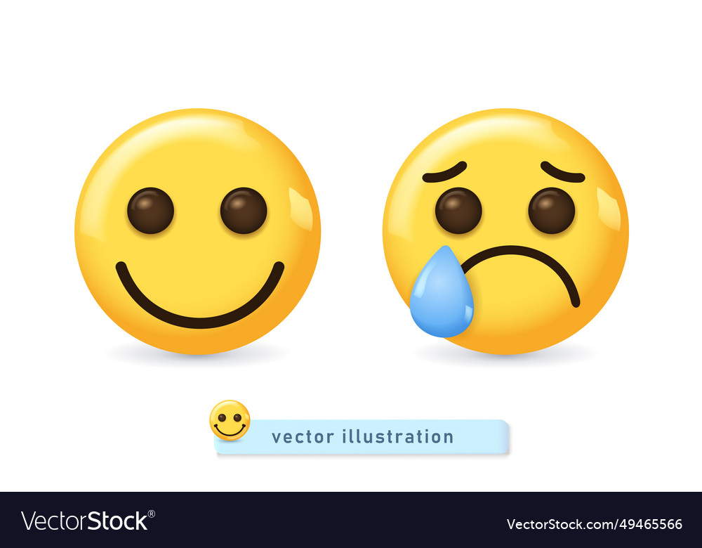 Yellow realistic emoticon smiley face