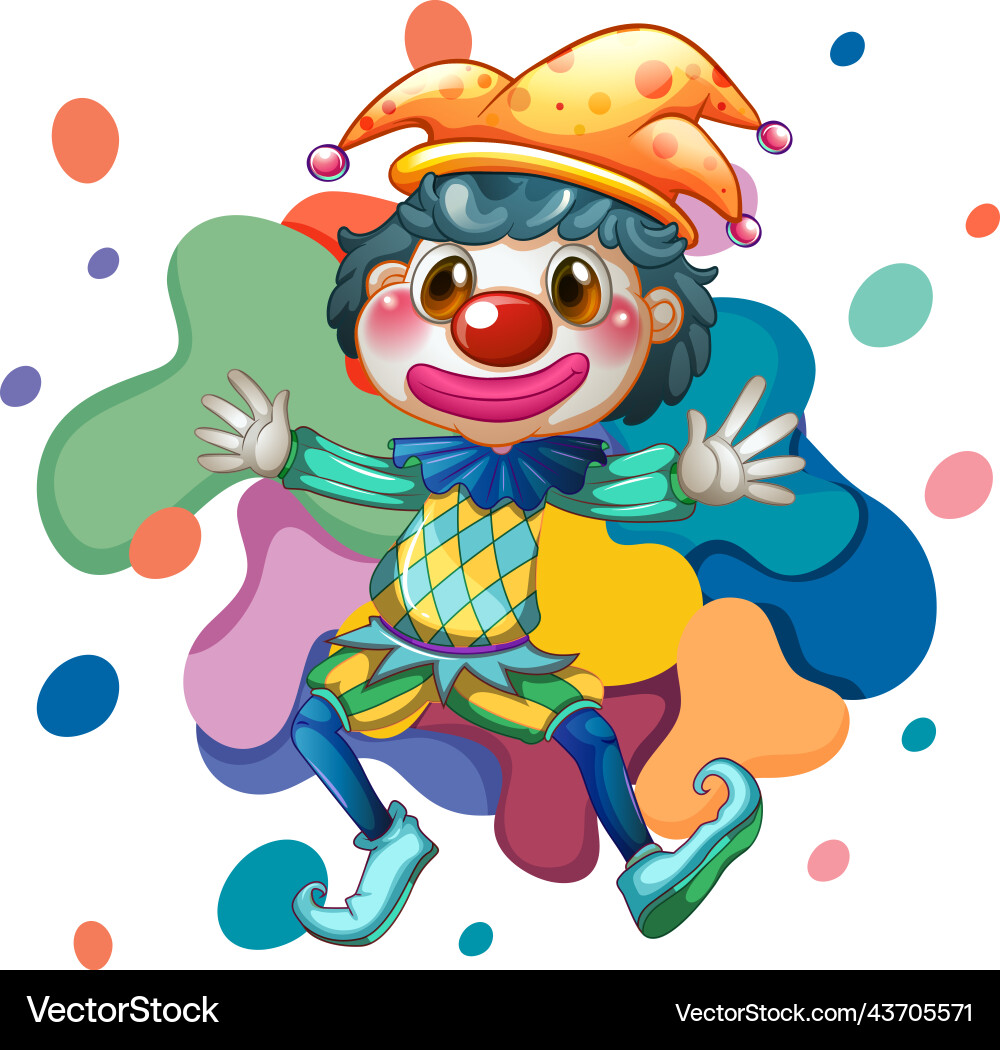 A Clown Cartoon Colourful Character Royalty Free Vector