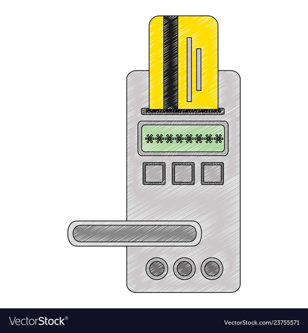 Access Digital Door Panel With Credit Card Vector Image