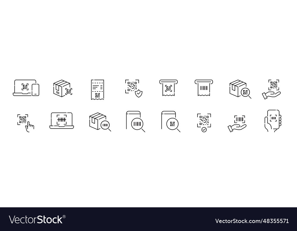 Barcode and qr code reading applications print vector image Barcode and qr code reading applications print