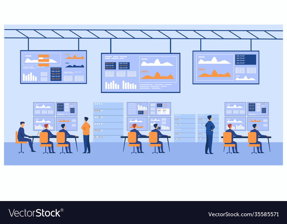 Big data control center Royalty Free Vector Image