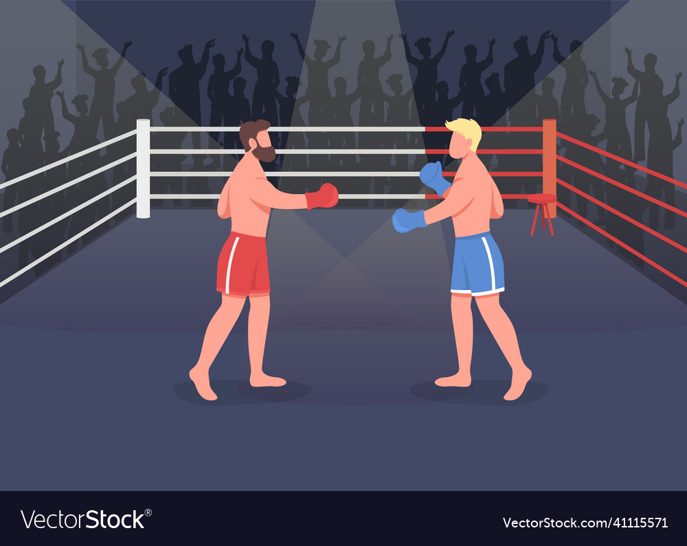 Boxing event flat color