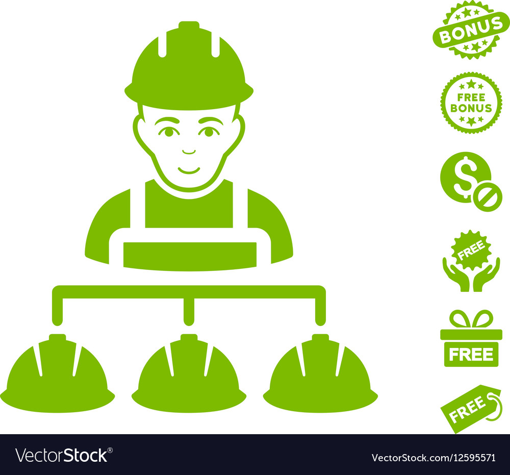 Builder management icon with free bonus