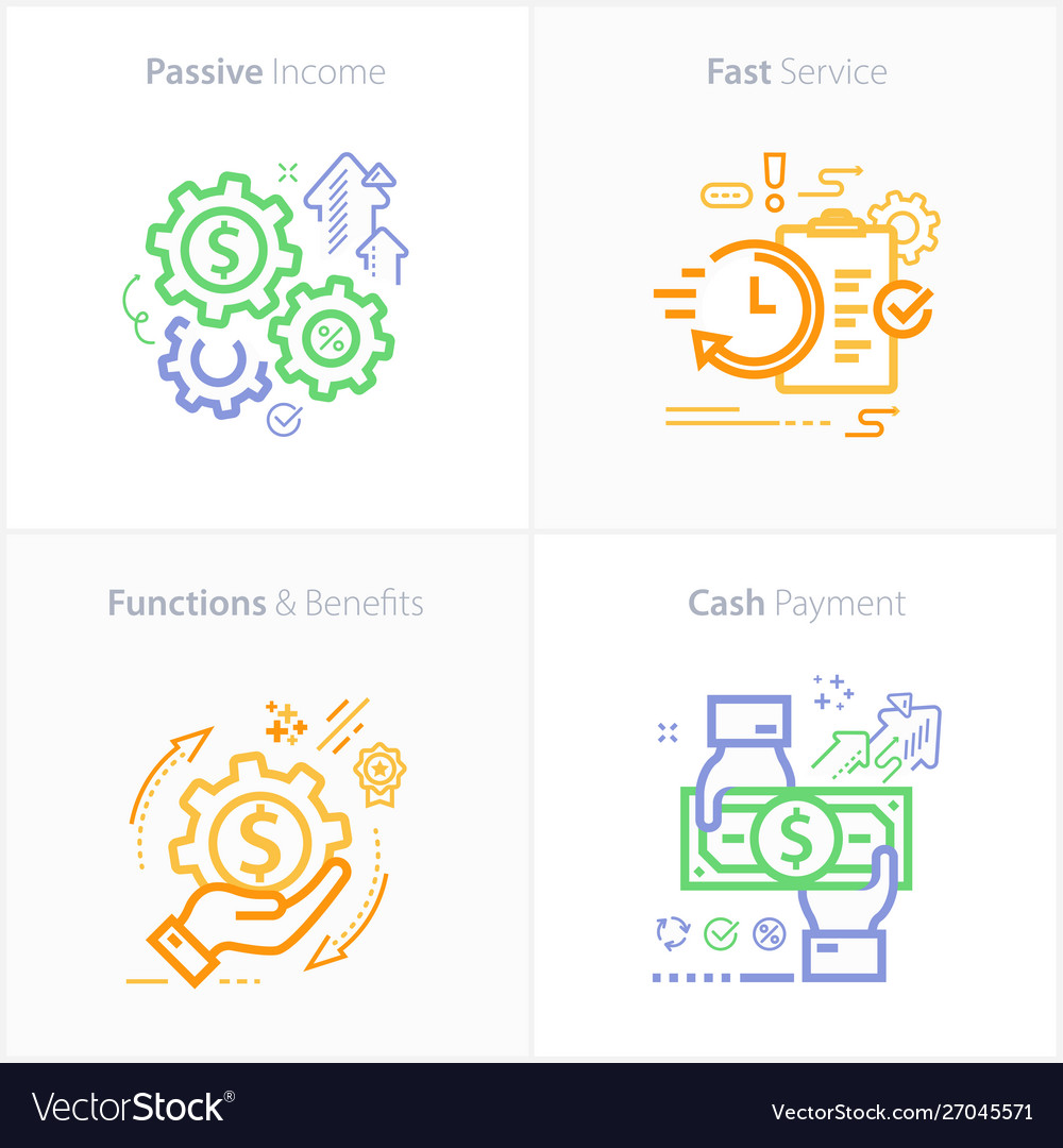 Colorful flat design icon passive income fast