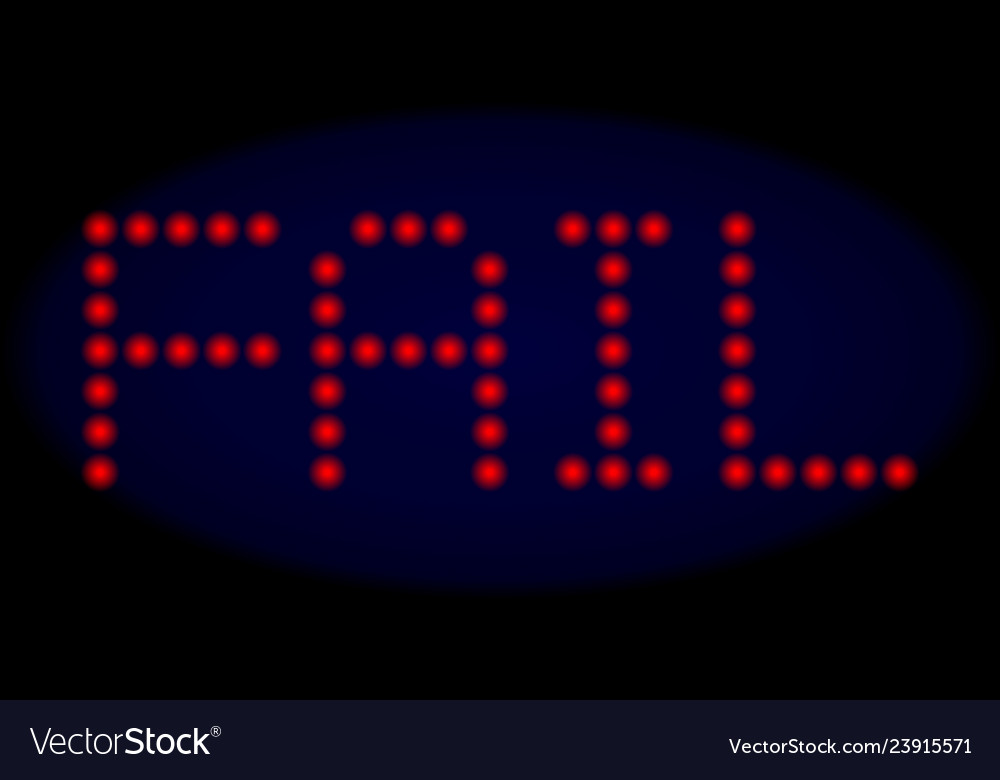 Fail led style caption with glowing dots vector image Fail led style caption with glowing dots