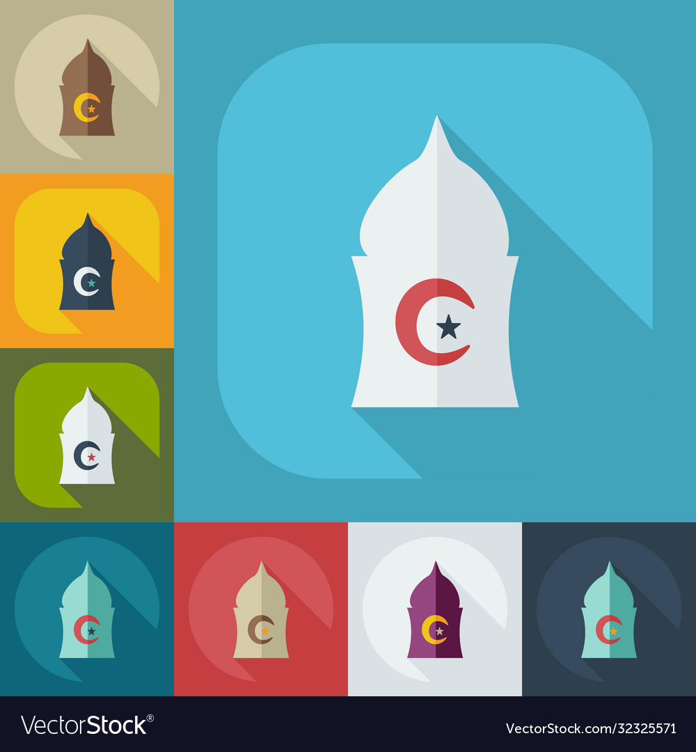 Flat modern design with shadow icons mosque