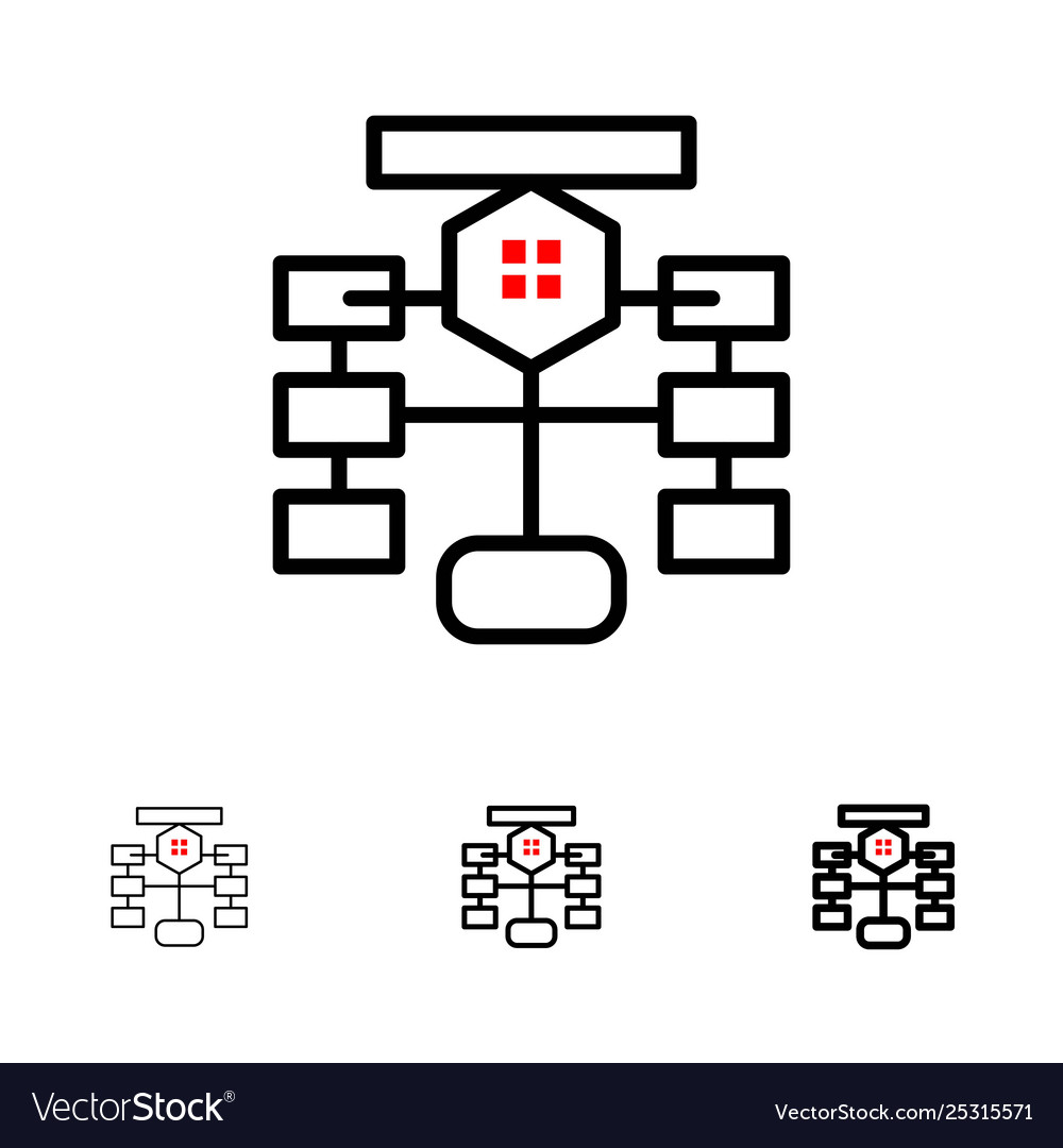 Flowchart flow chart data database bold and thin vector image Flowchart flow chart data database bold and thin