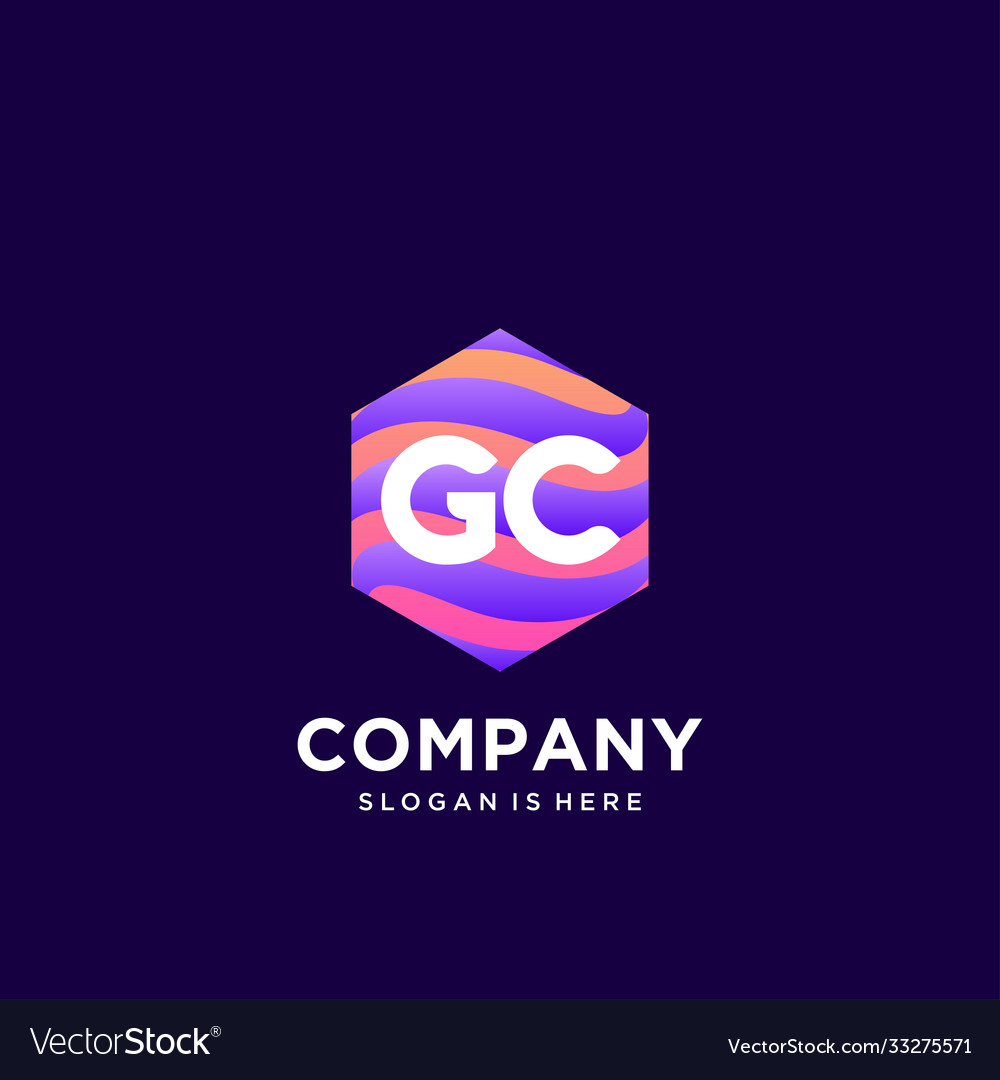 Gc initial logo with colorful template vector image Gc initial logo with colorful template