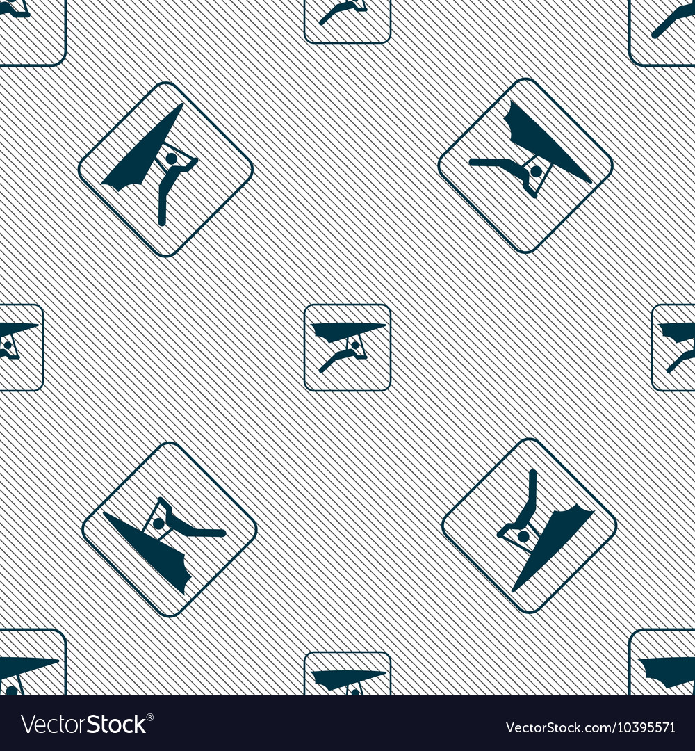 Hang-gliding sign seamless pattern with geometric