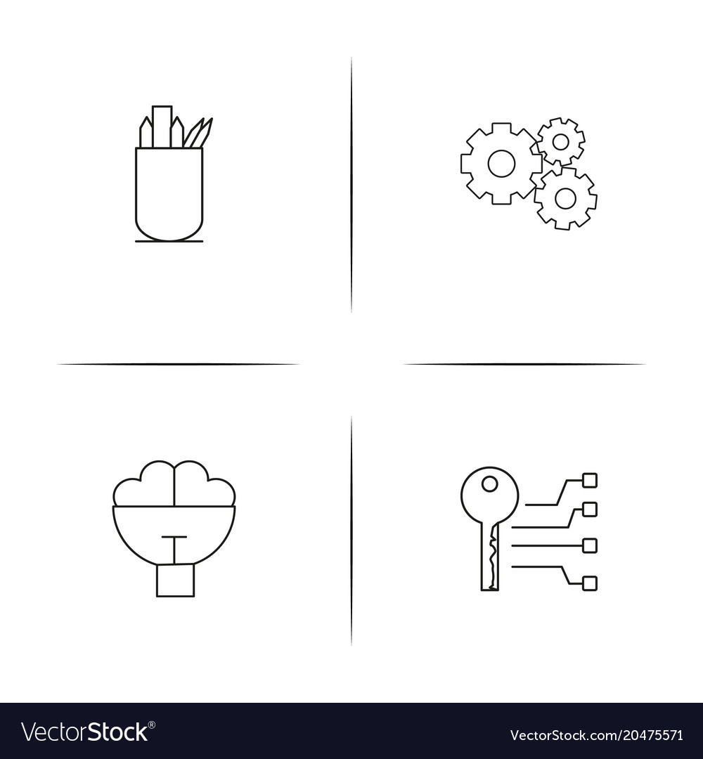 Internet technologies simple linear icons set