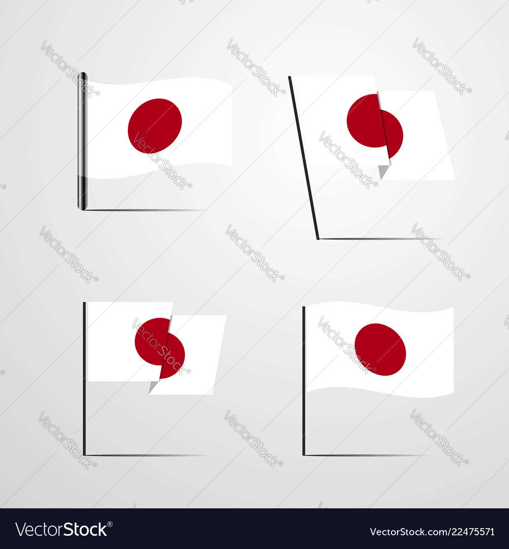 Japan waving flag set design