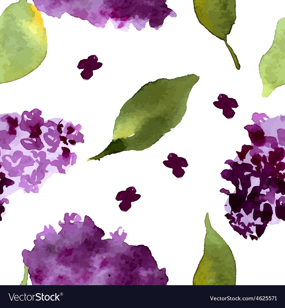 Lilac flowers watercolor floral bouquet v