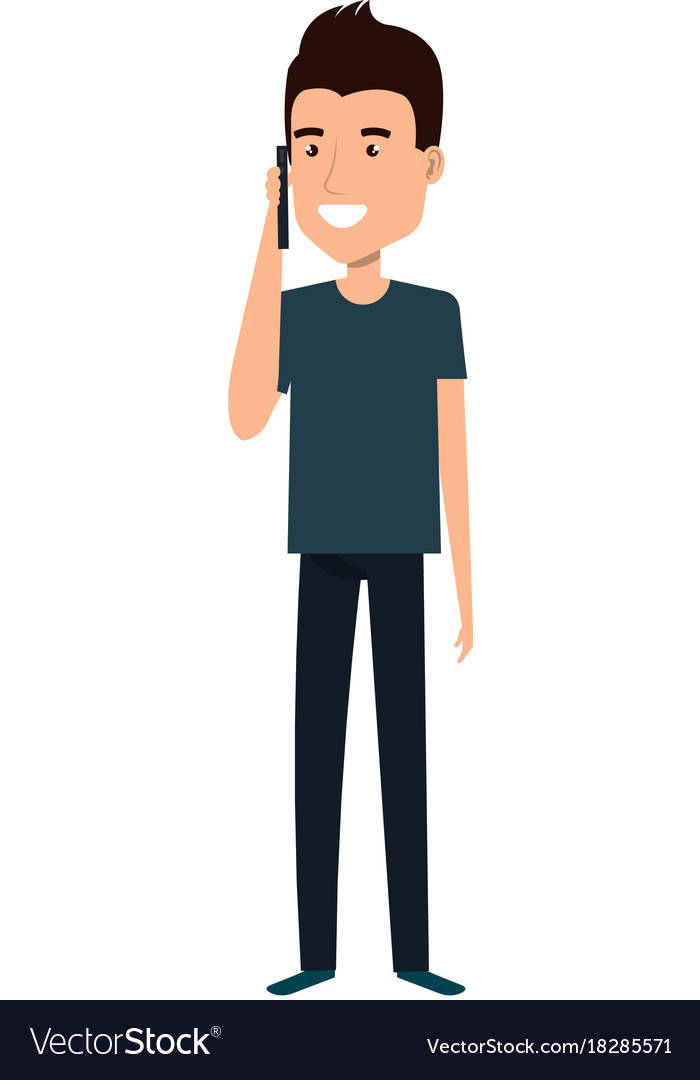 Man calling with smartphone